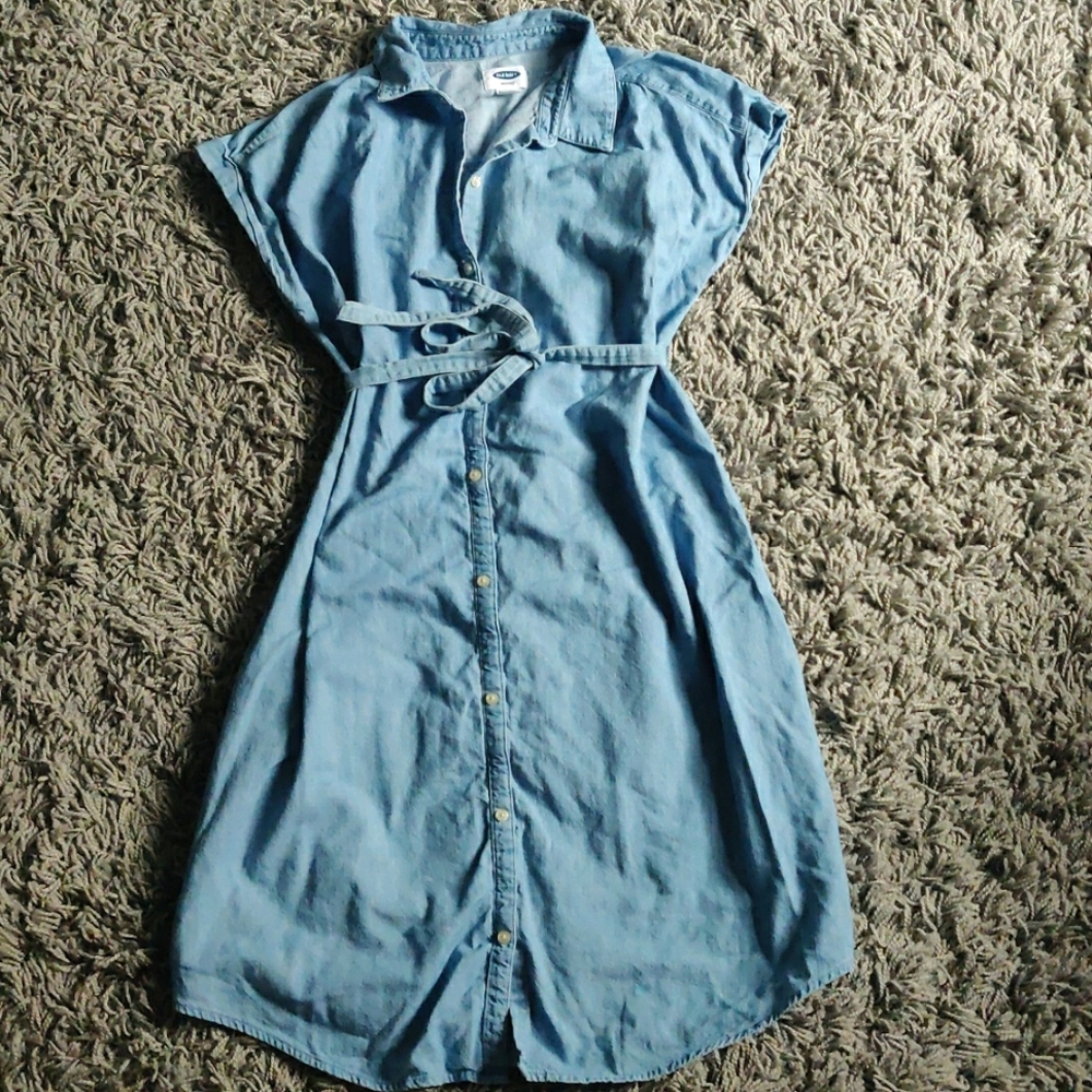 Old Navy Maternity Size XS Denim colored cotton button dress